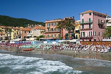 Coastal view, Alassio, Italian Riviera, Liguria, Italy, Europe