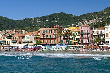 Coastal view, Alassio, Italian Riviera, Liguria, Italy, Europe