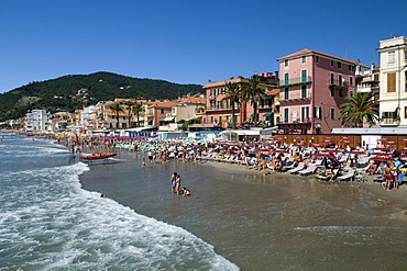 Coastal view, Alassio, Italian Riviera, Liguria, Italy, Europe