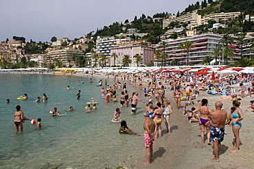 Beach and coastline, Menton, Cote d'Azur, Provence, France, Europe