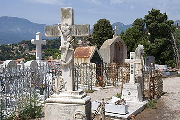 Graves in the cemetery, Menton, Cote d'Azur, Provence-Alpes, France, Europe