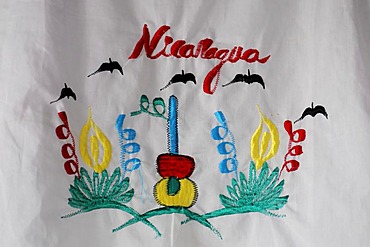 Precious embroidery on a tablecloth, Leon, Nicaragua, Central America