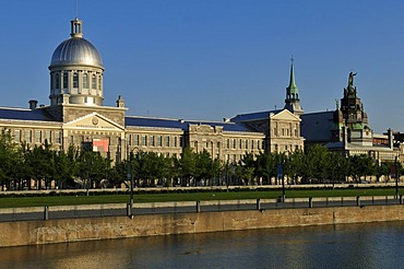 Waterfront of Vieux Port, Harbour of Montreal with Bonsecour Market, Quebec, Canada, North America