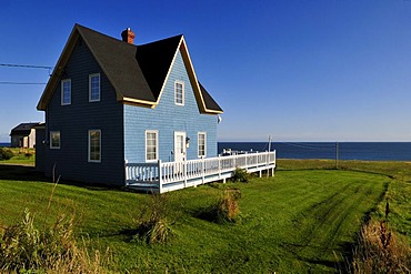 Typical wooden house on Ile du Havre aux Maisons, Iles de la Madeleine, Magdalen Islands, Quebec Maritime, Canada, North America