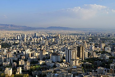 Panoramic view over the city of Tehran, Iran, Persia, Asia