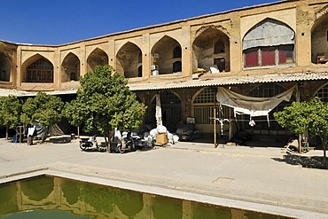 Historic caravansary in the bazar of Shiraz, Fars, Persia, Iran, Asia