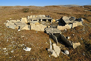 Historic remains of a Inuit house from the Thule culture, Resolute Bay, Cornwallis Island, Northwest Passage, Nunavut, Canada, Arctic