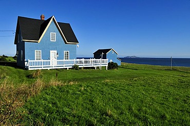 Typical wooden house on Ile du Havre aux Maisons, Iles de la Madeleine, Magdalen Islands, Quebec Maritime, Canada, North America