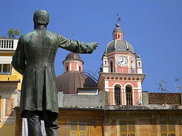 Memorial Giuseppe Mazzini, Piazza Mazzini, steeple, Chiavari, Riviera, Liguria, Italy, Europe