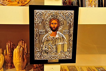 Icon picture in a shop in the souq, market, in the Old City of Jerusalem, Israel, Middle East, Orient