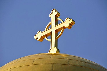 Cupola of the Greek Orthodox St. John Church, baptistry at the baptism site on the Jordan River, Jordan, Middle East, Orient