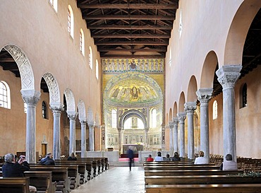 Nave of the Euphrasian Basilica in Porec, Croatia, Europe