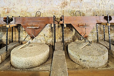 Millstones in the old mill in Krka Falls National Park, Croatia, Europe