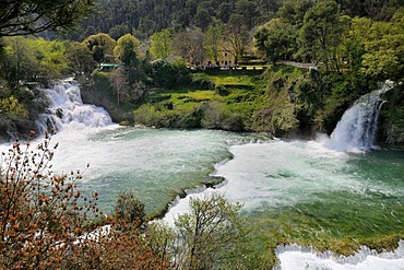 Waterfalls in Krka Falls National Park, Croatia, Europe