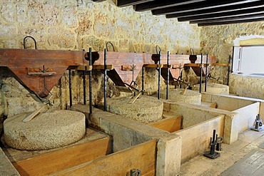 Millstones in the Old Mill in Krka Falls National Park, Croatia, Europe