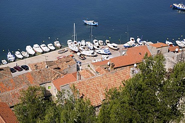 Overlooking the historic town centre of Sibenik, Croatia, Europe