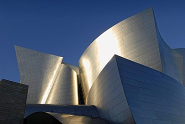 Walt Disney Concert Hall, facade detail, stainless steel, Los Angeles, California, USA