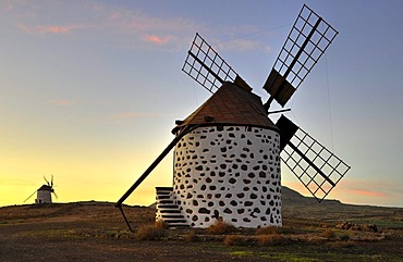 Two windmills, Fuerteventura, Canary Islands, Spain, Europe