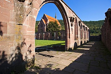 Hirsau Abbey, cloister, with Mary's Chapel, Hirsau, Black Forest, Baden-Wuerttemberg, Germany, Europe