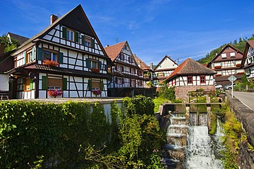 Alte Kelter pub with weir, Reichental, Black Forest, Baden-Wuerttemberg, Germany, Europe