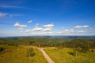 Hornisgrinde mountain, panorama from Bismarck Tower, Black Forest, Baden-Wuerttemberg, Germany, Europe