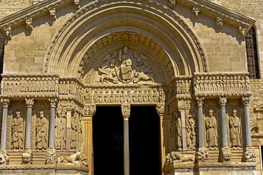 Saint Trophime cathedral at Place de la Republique, Arles, Bouches du Rhone, Provence, France, Europe