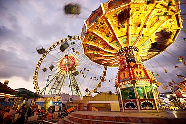 Cranger Kirmes fair, the biggest fair in the Ruhr area, at the Rhine-Herne Canal, Herne, North Rhine-Westphalia, Germany, Europe