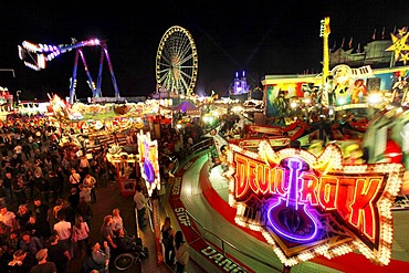 Cranger Kirmes fair, the biggest fair in the Ruhr area, at the Rhine-Herne Canal, Herne, North Rhine-Westphalia, Germany, Europe