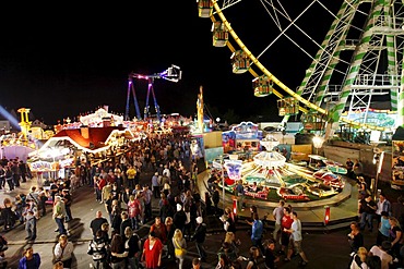 Cranger Kirmes fair, the biggest fair in the Ruhr area, at the Rhine-Herne Canal, Herne, North Rhine-Westphalia, Germany, Europe