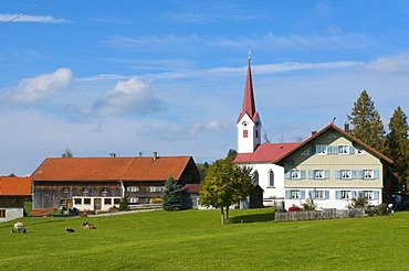 Small hamlet in Oberstaufen, Allgaeu, Bavaria, Germany, Europe