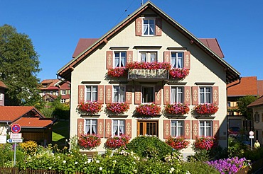 House in Scheidegg, Allgaeu, Bavaria, Germany, Europe