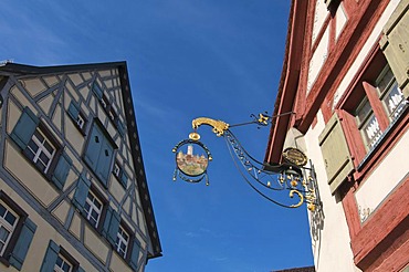 Guild sign on the Heimatmuseum museum for local history in Wangen im Allgaeu, Upper Swabia, Allgaeu, Baden-Wuerttemberg, Germany, Europe