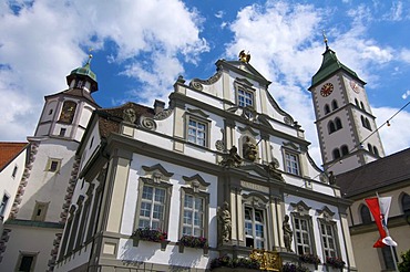 Town hall in Wangen im Allgaeu, Upper Swabia, Allgaeu, Baden-Wuerttemberg, Germany, Europe