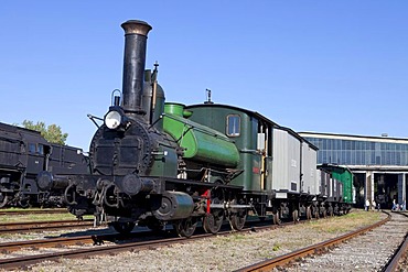 Licaon steam locomotive, the oldest operational locomotive in the world, built in 1851 in Austria, maximum speed 40 km/h, Railway Museum Strasshof, Austria, Europe