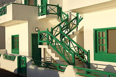 External staircase, typical residential building, orzola, Lanzarote, Canary Islands, Spain, Europe