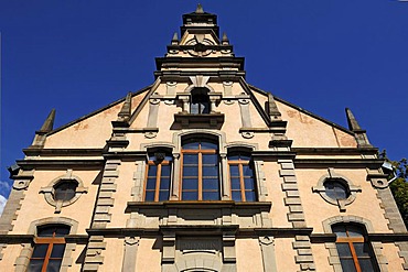 Facade of the Vereinshaus, club house from 1895, Ribeauville, Alsace, France, Europe