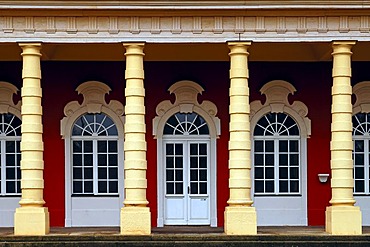 Detailed view of the Schlossgartensalon castle gardens pavilion, built in 1727-1737 by Johann Michael Hoppenhaupt, in the castle gardens, Oberaltenburg 2, Merseburg, Saxony-Anhalt, Germany, Europe