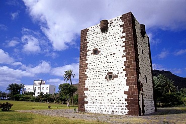 Torre del Conde, a medieval tower in the park, Parque de la Torre, San Sebastian, La Gomera, Canary Islands, Spain, Europe