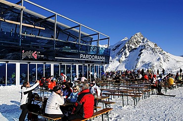 Pardorama mountain restaurant, Ischgl ski resort, Tyrol, Austria, Europe