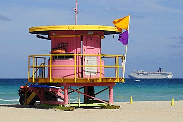 Lifeguard Tower, beach tower, Miami South Beach, Art Deco District, Florida, USA