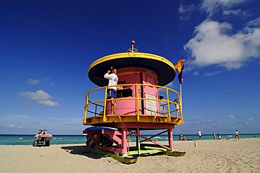 Lifeguard Tower, beach tower, Miami South Beach, Art Deco District, Florida, USA