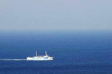 Ship off Bonifacio, Corsica, France, Europe