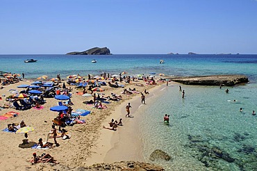 Beach, Cala Conta, Ibiza, Pine Islands, Balearic Islands, Spain, Europe