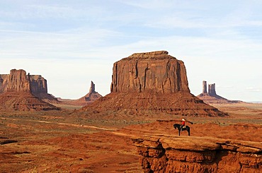 Navajo, Native American on horse, Monument Valley, Navajo Tribal Lands, Utah