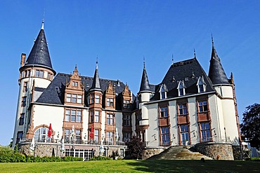 Hotel in Schloss Klink castle on the Mueritz lake, Mecklenburg-Western Pomerania, Germany, Europe