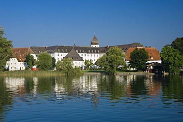 Monastery on Fraueninsel island, Chiemsee lake, Chiemgau, Upper Bavaria, Bavaria, Germany, Europe