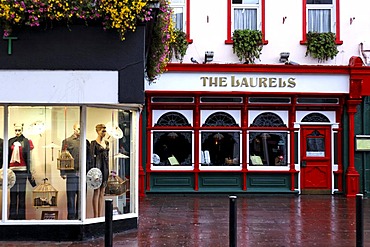 Clothing shop and The Laurels restaurant, Killarney, Ireland, Europe