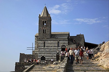 Church San Pietro at the cape of Portovenere in the Cinque Terre region, Liguria, Italy, Europe