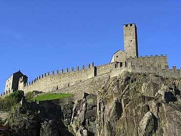 Castelgrande, the largest of the three famous castles in Bellinzona, UNESCO World Heritage Site, Bellinzona, Ticino, Switzerland, Europe