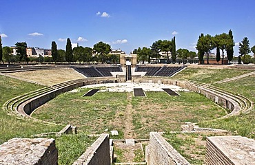 Amphitheatre, Augustan era 63 BC - 14 AD, Lucera, Puglia, Apulia, Italy, Europe